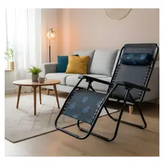 GENERICO - Silla Reposera Plegable Terraza Playera Reclinable Azul