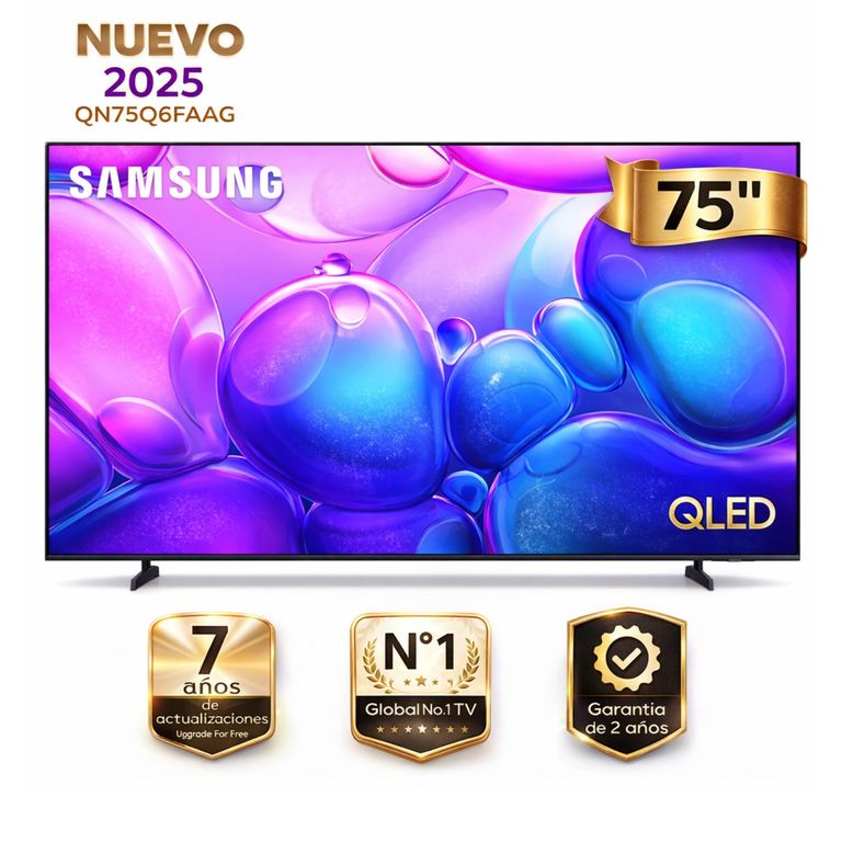 Televisor 75" Qled QN75Q6FAAGXPE 4k UHD Tizen Smart Tv 2025