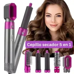 GENERICO - CEPILLO SECADOR 5 EN 1 POTENTE Y PORTÁTIL – ALISADOR Y RIZADOR PROFESIONAL