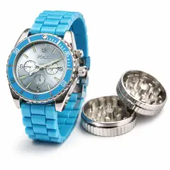 GENERICO - Grinder Forma de Reloj con Compartimento Interno - Gadget Portátil Tipo Cápsula