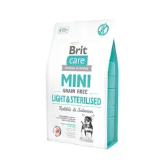 BRIT CARE - GF Adultos Mini Light & Sterilised Rabbit Salmon 2 Kg