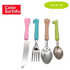 ICHIMATSU - Juego de Cubiertos Infantil con Diseño 1.0 mm 4 Piezas