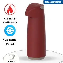 TRAMONTINA - Termo con Sifón 18L Rojo con Negro -