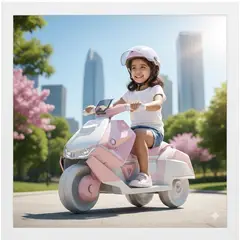 GENERICO - MOTO ELÉCTRICA INFANTIL 6V TIPO FUTURISTA MUSICAL CON LUCES LED