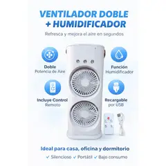 GENERICO - Ventilador Con Humificador + Control Remoto