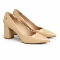 GENERICO - Zapato Reyna Nude taco 7 charol