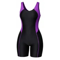 AQUA&MODA - TRAJE DE BAÑO ENTERIZO CON PROTECCION UV DE MUJER AQUAMODA TRANMM NEGRO CON MORADO