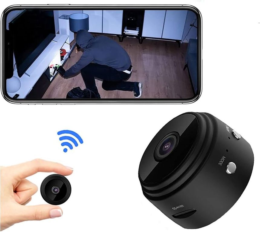 Mini Camara Espia Oculta Videocámara 1080P HD WiFi Cámara Vigilancia Visión Nocturna Infrarroja
