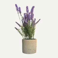 LAR DANIELSEN - Planta artificial con macetero crema - 37 cm lavanda