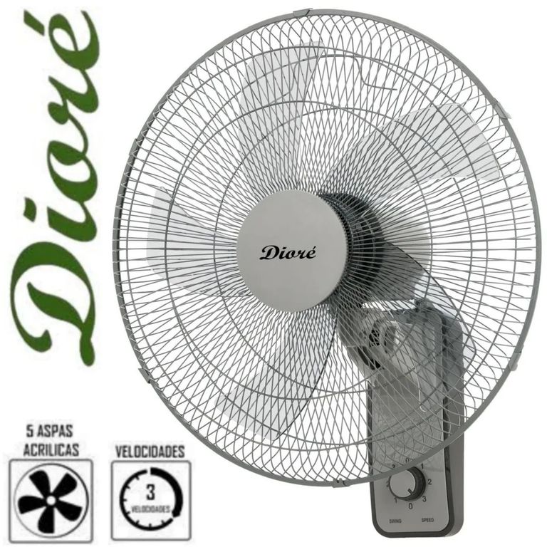 Ventilador de pared 18 Pulgadas de 5 Aspas 60 Watts
