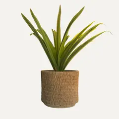 LAR DANIELSEN - Planta artificial con macetero texturizado - Liriope 28 cm