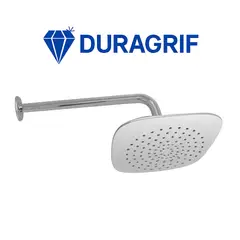 DURAGRIF - SALIDA DE DUCHA CUADRADO BLANCO CABEZAL 8 + BRAZO 45CM + CANOPLA