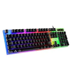GENERICO - Teclado Para Computadora SUPER Gaming Negro Con Luces RGB