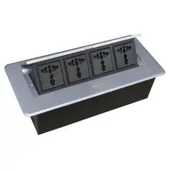 OPALUX - Tomacorriente para mueble 4 tomas color Plateado