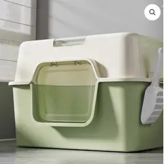 GENERICO - Arenero Cerrado para Gatos con Palita Bandeja Sanitaria con Tapa - VERDE