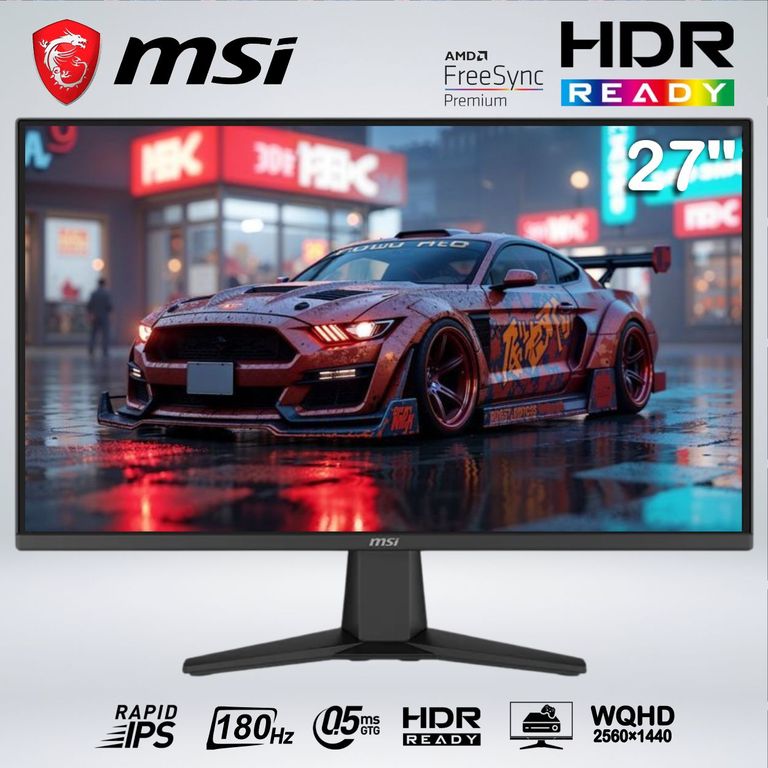 MONITOR GAMER MAG 275QF Wide QHD 27 " rapid IPS 180hz 0.5ms HDR AI VISION