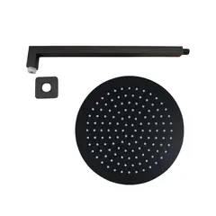 APACHE - Cabezal Ducha completa de 20 cm con brazo de 40cm Acero SS201 negro mate