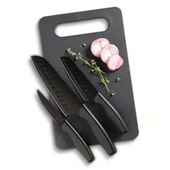 OSTER - Set de Cuchillos 3 Piezas + Tabla de Picar 92287-04