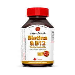 GENERICO - Biotina y B12 en Tabletas Masticables x 60 u - Prime Health