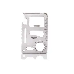 GENERICO - Tarjeta Multiherramienta 11 en 1 Acero Inoxidable Tipo Billetera Camping Supervivencia