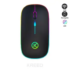 KREED - Mouse RGB Inalámbrico Recargable K301 - Negro