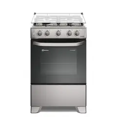 ELECTROLUX - Cocina 4 quemadores 60Cm Efficient VaporBake y Parrillas Hierro Fundido Silver FE4OSR