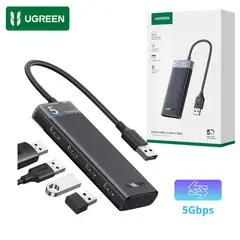 UGREEN - Adaptador Hub 4 Puertos USB 3.2 Gen Laptop MacBook Cable Alimentador