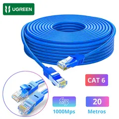 UGREEN - Cable Ethernet RJ45 UTP Cat 6 1000Mbps de 20 Metros - Alta Velocidad y Conexión Estable