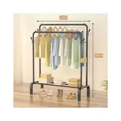 GENERICO - PERCHERO DE ROPA DOBLE COLGADOR CON ZAPATERA