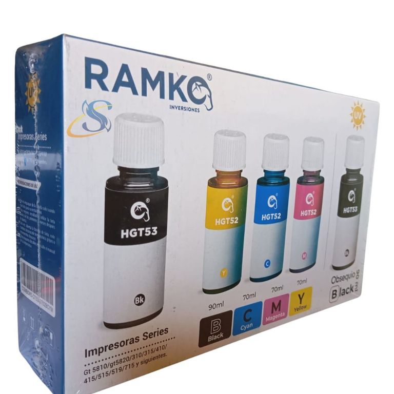 PACK TINTA COMPATIBLE GT52 GT53 +1 TINTA BK DE OBSEQUIO