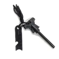 GENERICO - Kit Pedernal Fire Starter Supervivencia 3 en 1 - Encendedor Manual Camping Outdoor