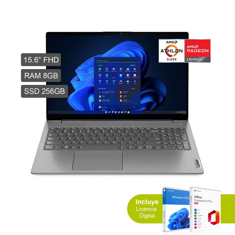 Laptop V15 G4 AMN AMD Athlon Silver 7120U 15.6 Pulg. FHD 8GB RAM 256GB SSD 82YU00X5LM