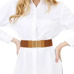 MARTINELA - CORREA ELASTICA CON HEBILLA DORADA MUJER JACQUELINE - MARRON