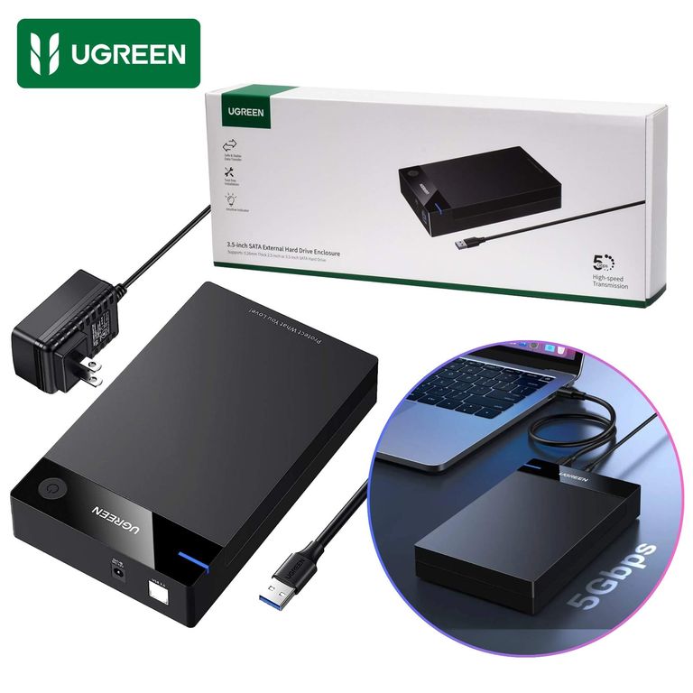 Carcasa para Disco Duro SATA 3,5" y 2,5" USB 3,0 Almacenamiento Externo Hasta 16TB