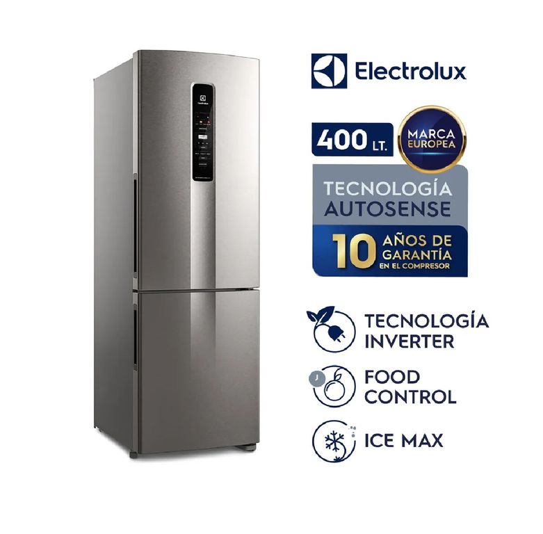 REFRIGERADORA BOTTOM FREEZER NO FROST 400L GRIS IB45S