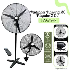 LPM - Ventilador Industrial 30 Pulgadas 2 En 1 FWA75+R