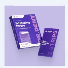 GENERICO - Dr. Dent Tiras Blanqueadoras Moradas Cera Dental PAP 42 Strips - Sonrisa Más Blanca en 7 Días