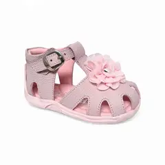 GENERICO - Sandalia pibe semi-ortopédico trapecio flor Rosado Para niña bebé