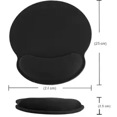 SEISA - Pad Mouse Gel Ergonómico Alfombrilla Reposa Muñeca Negro
