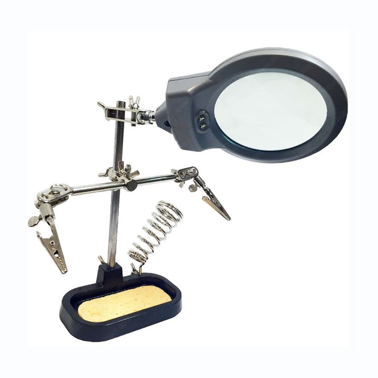 Soporte Sujetador Con Lupa y Luz LED - ZD-10MB