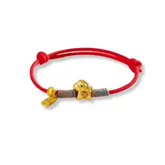 ESPIRAL ROJO - Pulsera Caballo de Fuego - Dorado