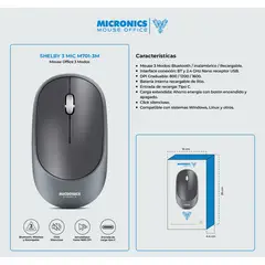 MICRONICS - Mouse Shelby 3 MIC M701- 3M Bluetooth Inalambrico Recargable