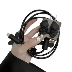 PLAY FUN - Protector De Cargador Lazo Negro I Phone