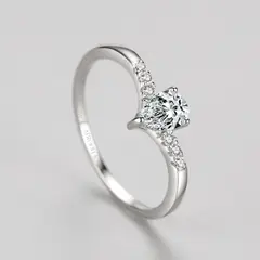 AFRODITA - Anillo de Compromiso 378 Princesa Plata Maciza Bañado en Oro Blanco