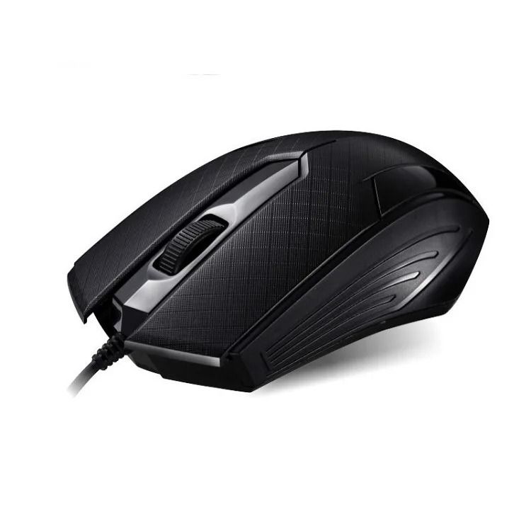 Mouse Óptico Con Cable Led Diseño Ultra Ligero Gamer Color Negro