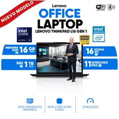 LENOVO - Laptop ThinkPad L16 Gen 1, Core Ultra 5 125U, 16GB DDR5, 1 TB SSD M.2, 16 WUXGA IPS