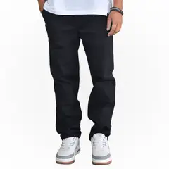 YONISTERS CLOTHING - Pantalón Algodón Drill Hombre Casual Negro Fit Recto