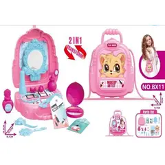 GENERICO - Set de Maquillaje Infantil 2 en 1 – Mochila Transformable