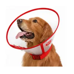 GENERICO - Collar isabelino tipo cono para mascotas perros y gatos rojo talla XXL