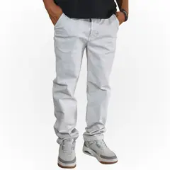 YONISTERS CLOTHING - Pantalón Algodón Drill Hombre Casual Blanco Fit Recto